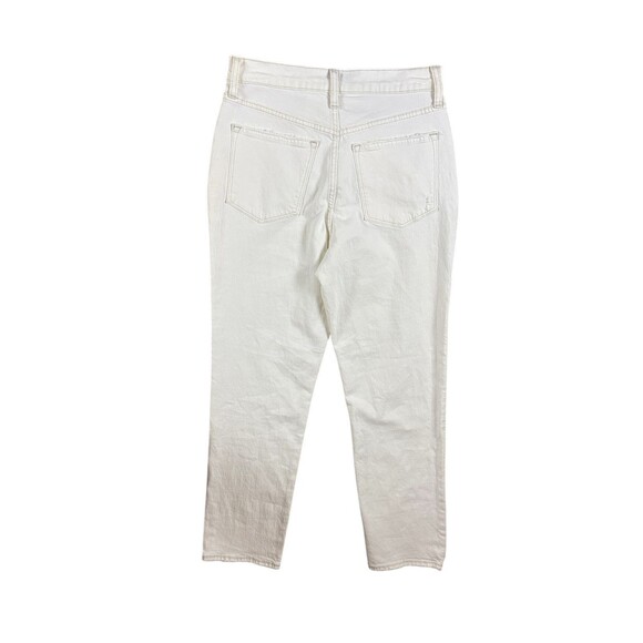J. Crew Premium Edition High Rise Straight Jeans Women's Sz 26 White Button Fly - Picture 12 of 13